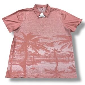 NWT Marine Layer Jacquard Active Polo Shirt Mens Size Extra Large XL Beach Scene